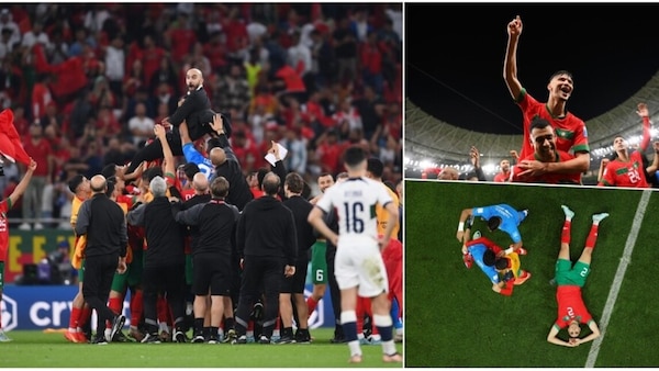 Marocco in semifinale: la festa dei giocatori in campo dopo l'incredibile impresa