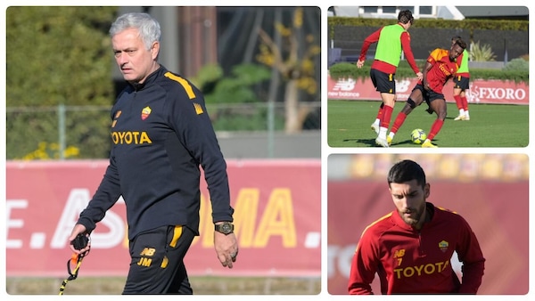 Roma, duro lavoro a Trigoria sotto gli occhi di Mourinho