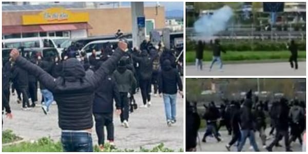 Scontri tra ultras di Napoli e Roma: spuntano le FOTO in autostrada