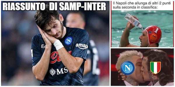 "L'Inter pareggia e il Napoli festeggia": tifosi scatenati sui social
