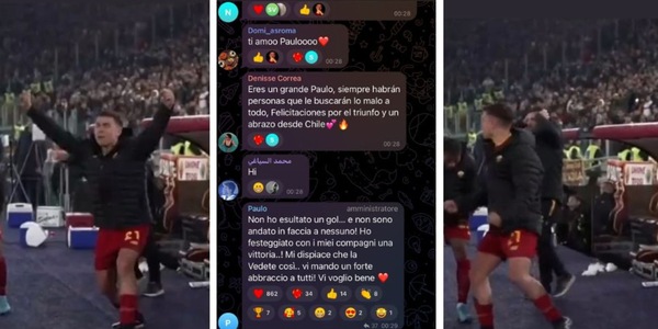 Dybala esulta e risponde ai tifosi juventini infuriati: il messaggio nella chat privata