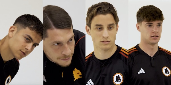 Dybala, Belotti, Bove e Zalewski presentano la terza maglia della Roma