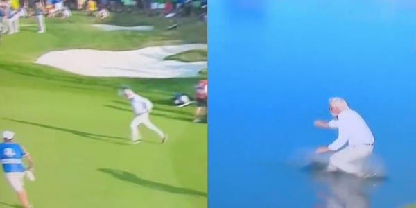 Incredibile alla Ryder Cup: un tifoso invade il campo e si butta in acqua!