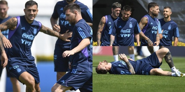 Paredes "sfida" Messi: le foto dall'allenamento dell'Argentina