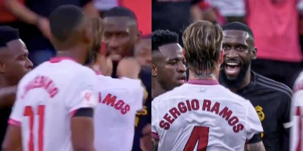 Furiosa lite tra Rudiger e Sergio Ramos durante Siviglia-Real Madrid