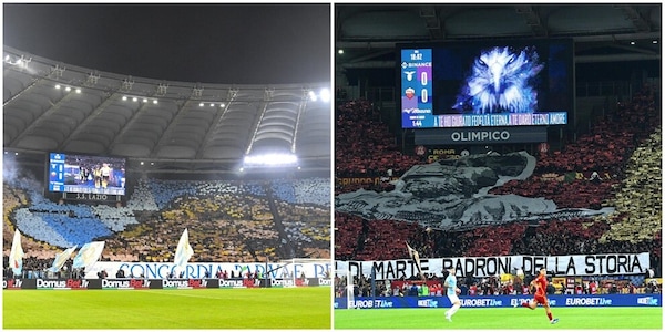 Lazio-Roma, le coreografie del derby: brividi all'Olimpico