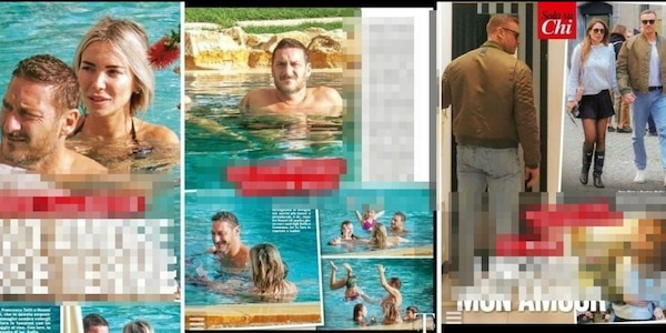 Totti preoccupato mentre Ilary Blasi si diverte con Bastian