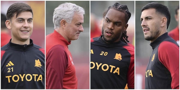 Roma, Mourinho sorride: Renato Sanches in gruppo con Dybala e Paredes