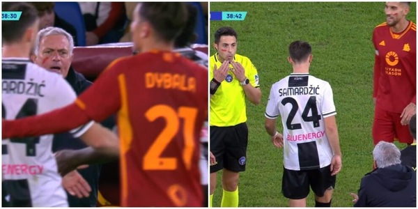 Roma-Udinese, troppi falli. Mourinho sbotta: "E' troppo". L'arbitro risponde così