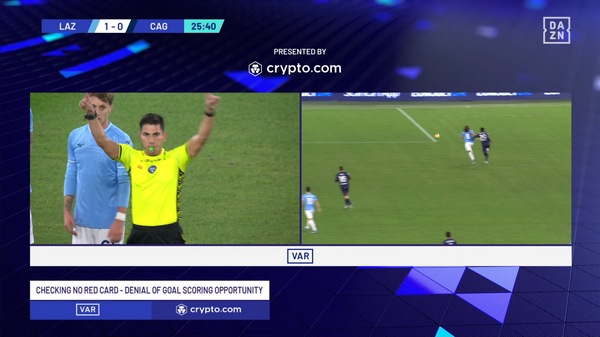 Lazio-Cagliari, Makoumbou trattiene Guendouzi: espulso con il Var