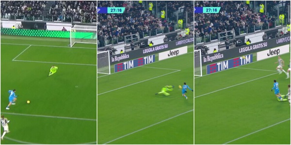 Juve-Napoli, guarda il clamoroso gol sbagliato da Kvaratskhelia