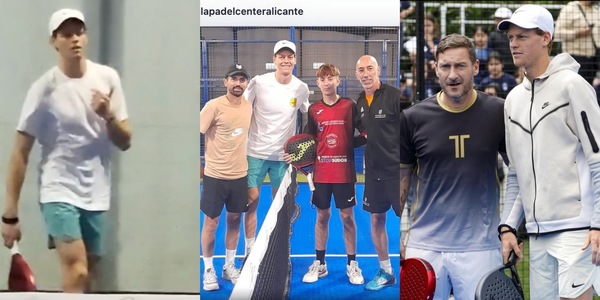 Sinner è uno show anche a padel, dopo quella simpatica rivelazione a Totti