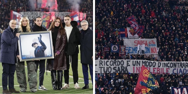 Bologna-Roma, le FOTO più belle dell'omaggio a Mihajlovic con la famiglia