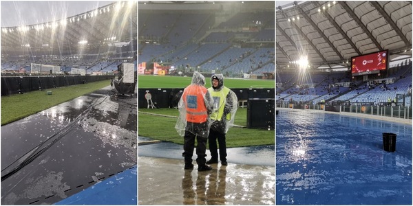 Stadio Olimpico sotto la pioggia: la situazione prima di Roma-Inter