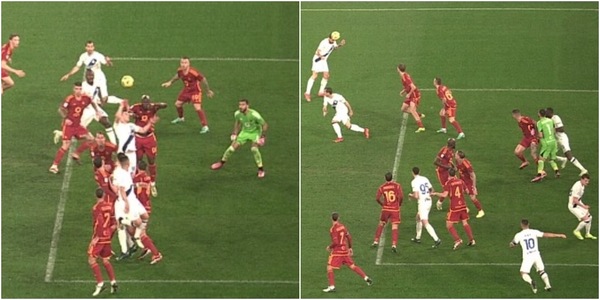 Roma-Inter, il gol di Acerbi che sblocca il match: la fotosequenza