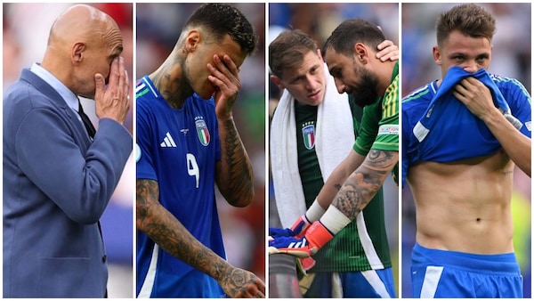 Italia fuori dagli Europei, lo sguardo deluso dei giocatori dopo il ko con la Svizzera