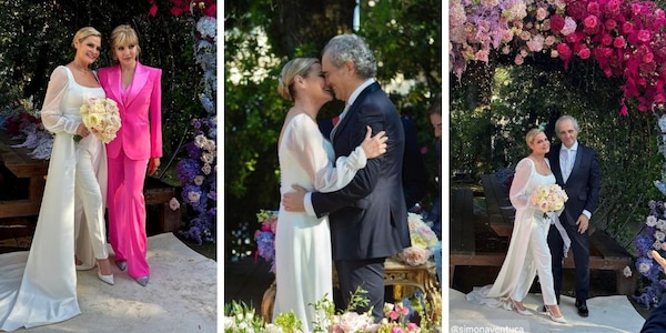 Matrimonio Simona Ventura e Giovanni Terzi: gli ospiti vip e le lacrime dello sposo