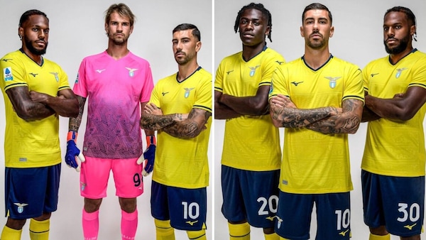 Lazio, presentata la maglia da trasferta: è gialla con dettaglio sul retro