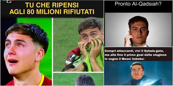 "Dybala richiama l'Al-Qadsiah": la Roma va ko con l'Empoli e scatena i social