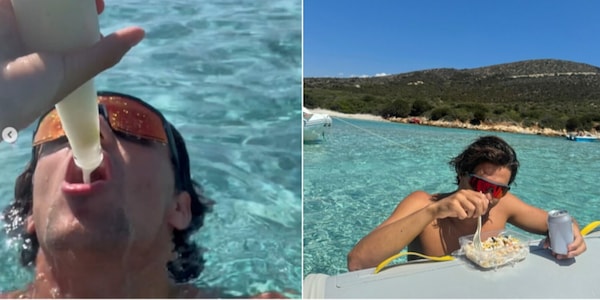 Ceccon in vacanza in Sardegna con gli amici: birra, mare e... sorpresa finale