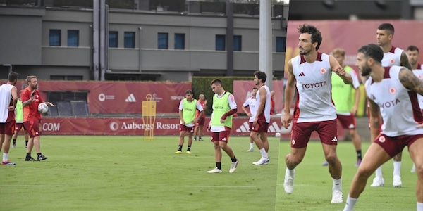 De Rossi prova la linea con Hummels e Hermoso: Roma al lavoro