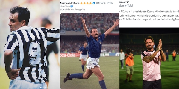 Schillaci, dalla Juve alla Nazionale: tutti i messaggi d'addio