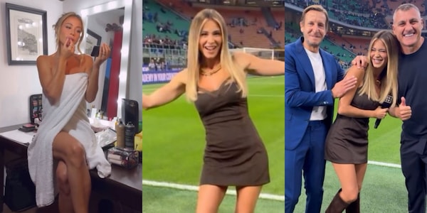 Diletta Leotta, backstage hot per il derby: poi siparietto con Vieri e Ambrosini