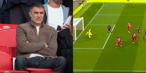 Maldini sfiora il gol con la Roma, papà Paolo in tribuna reagisce così