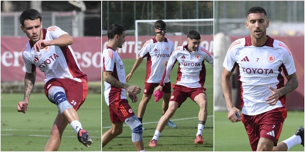 Roma, Pellegrini si allena già a Trigoria. Le Fée con il tutore, Dybala out