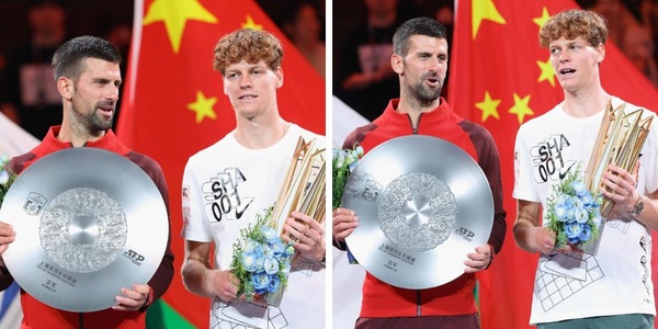 Sinner e Djokovic, botta e risposta in italiano a Shanghai: le immagini inedite