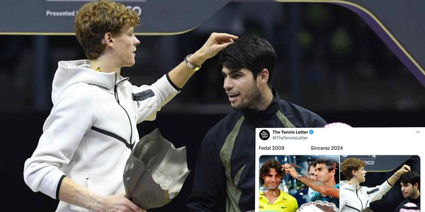 Sinner, il gesto con Alcaraz che ricorda Federer e Nadal nel 2009