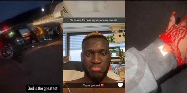 Boniface, le immagini shock dell’incidente: auto distrutta e mano insanguinata
