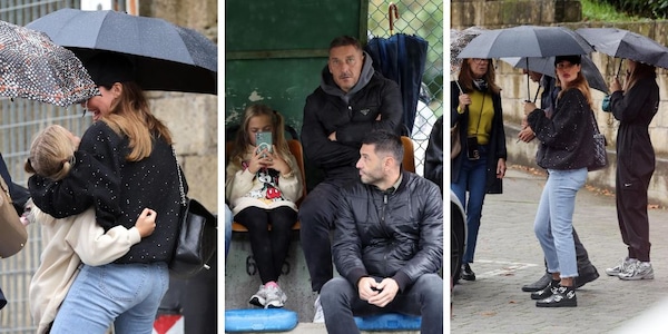 Totti rivede Ilary Blasi e i suoceri: tutte le FOTO allo stadio insieme (ma separati)