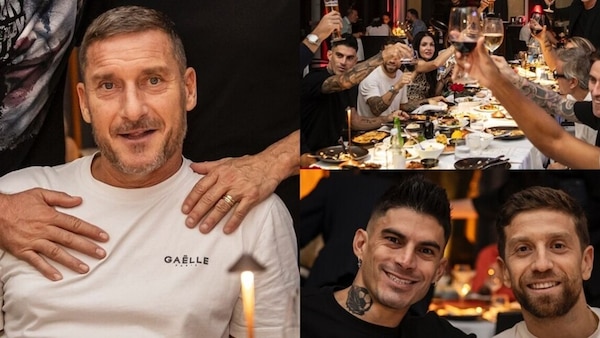 Totti e Noemi a Miami: le foto della prima cena con un brindisi speciale