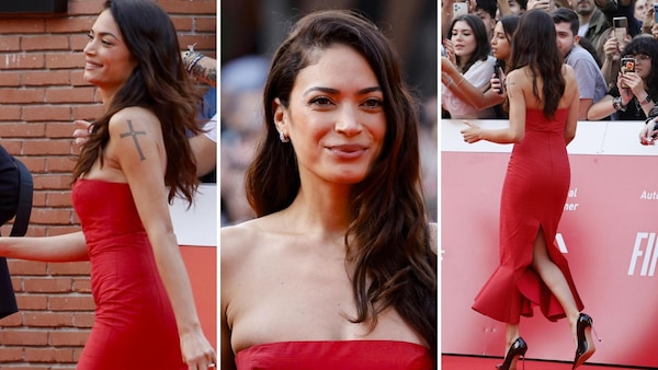 Elodie alla Festa del Cinema di Roma, una splendida sirena in rosso
