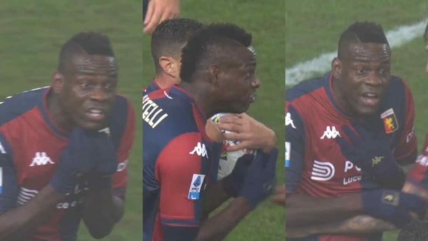 Balotelli debutta con il Genoa, ammonizione e proteste cinque minuti dopo l'ingresso in campo