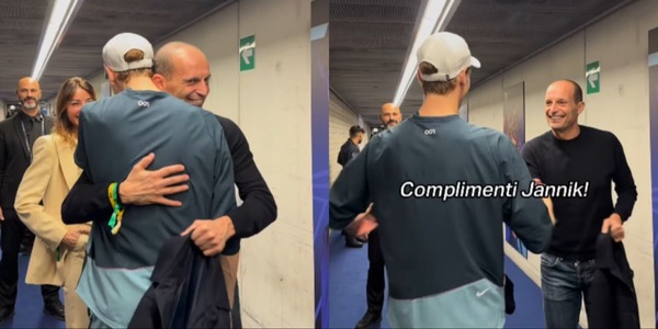 Sinner incontra Allegri alle Finals: il siparietto fa impazzire i social