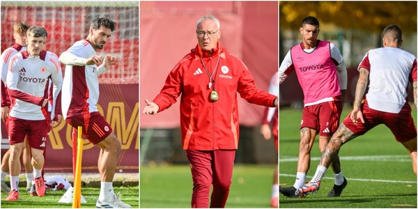 Roma, Hummels e Saelemaekers si allenano in gruppo. Personalizzato per Dybala