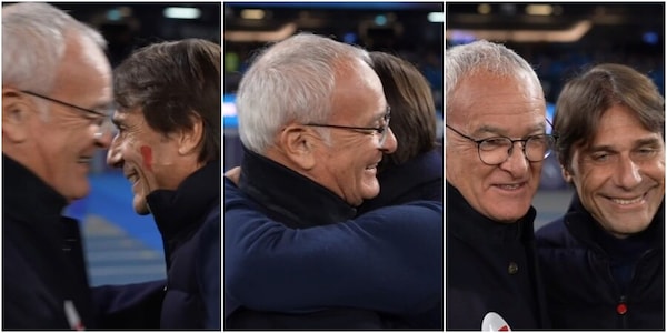 Ranieri-Conte, l'abbraccio da brividi prima di Napoli-Roma