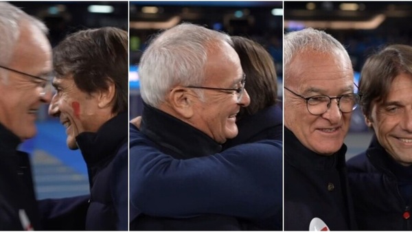 Ranieri-Conte, l'abbraccio da brividi prima di Napoli-Roma