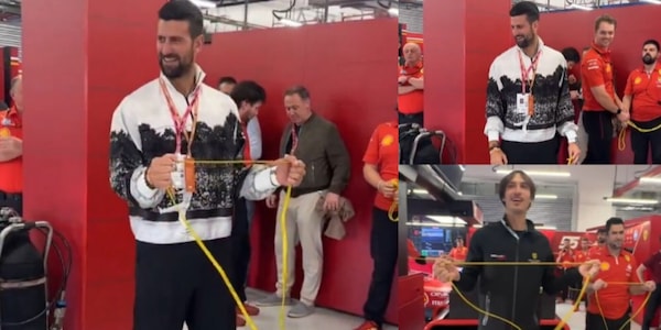 Djokovic nella scuderia Ferrari, che sorpresa: allena tutti con l'elastico