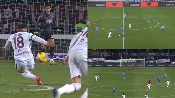 Empoli-Torino, pazzesco Adams: le foto del gol da centrocampo!