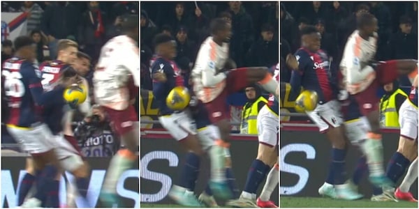 Lucumì, tocco di braccio e rigore allo scadere per la Roma: la fotosequenza