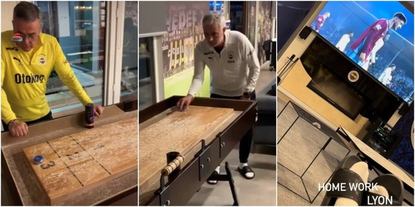 Mourinho fenomeno anche al curling da tavolo. E studia già il Lione
