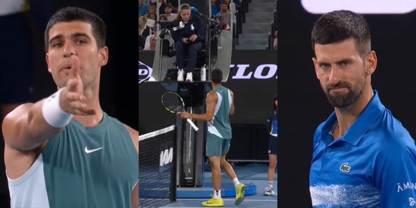 Furia Alcaraz con l'arbitro: "Da pazzi!". La reazione di Djokovic è di fuoco