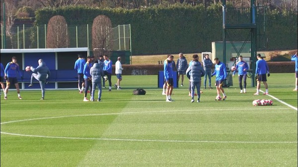 Champions League, l'allenamento dell'Inter