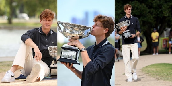 Lo shooting di Sinner a Melbourne con il trofeo: ecco i marchi che lo hanno vestito