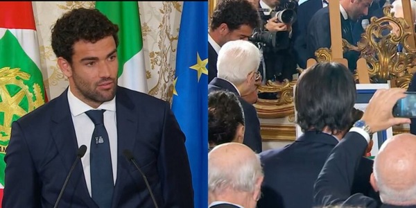 Berrettini show al Quirinale, la gag con Paolini in diretta e la frase a Mattarella: "Se vuole..."