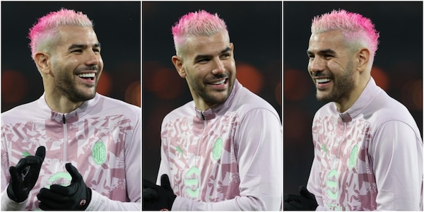 Theo Hernandez con i capelli rosa: il cambio look da Champions è subito virale sui social