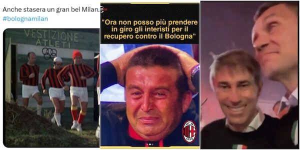 Milan sconfitto a Bologna, tifosi scatenati: le ironie social